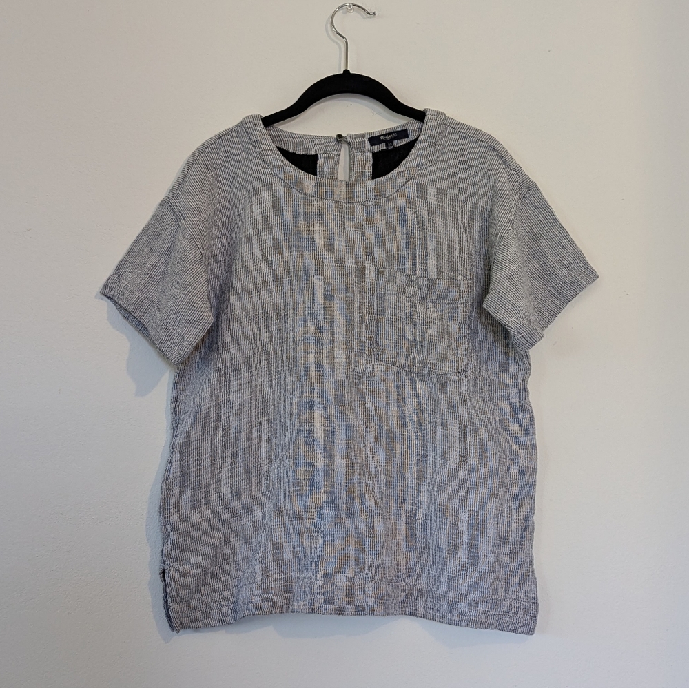 Madewell Black Grey Structured Top Size Extra Small